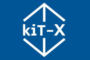 KiT-X logo blue background