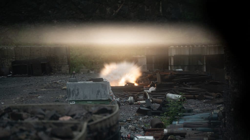 Students hit a railway line with explosives during military demolitions course with Alford Training