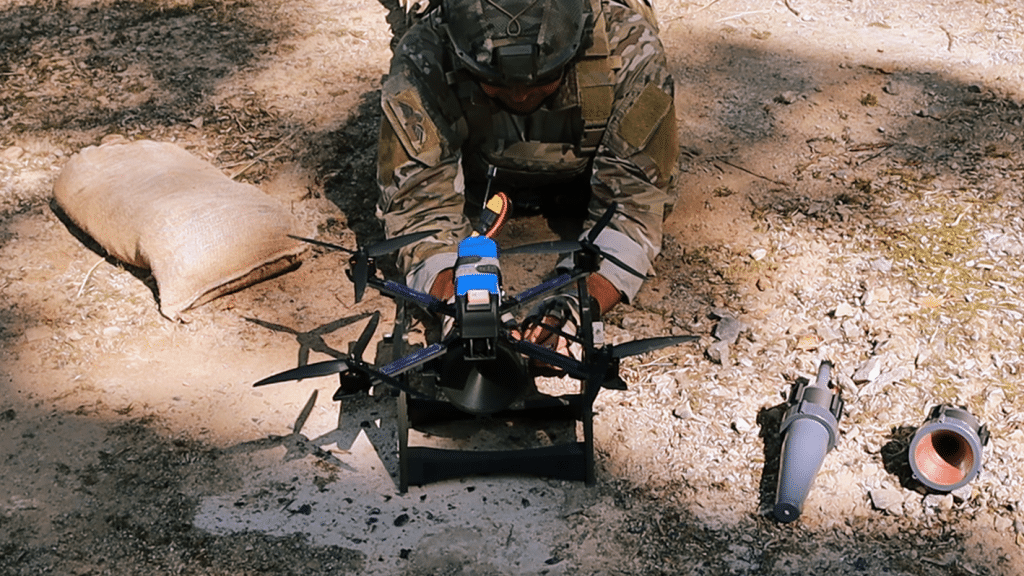 An operator arms an Alford drone effector