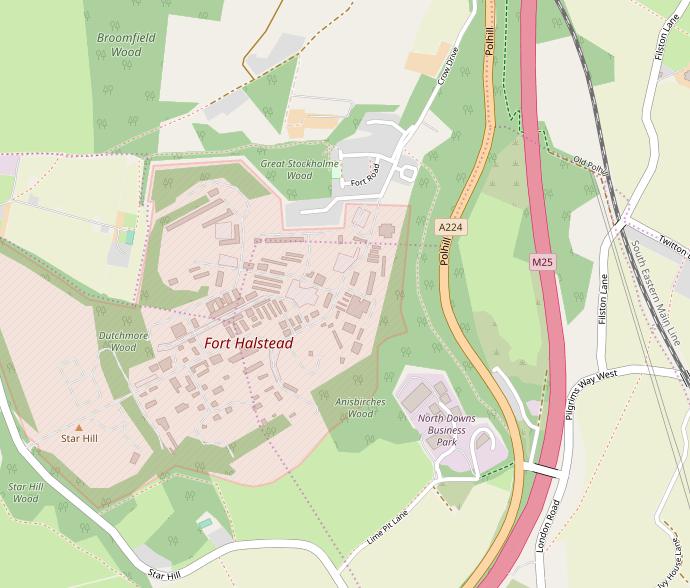 A map of Fort Halstead