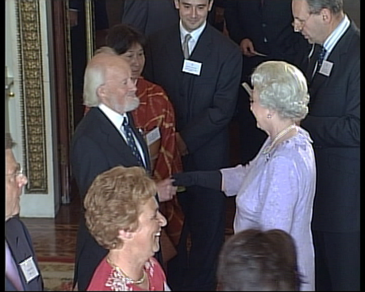 Dr Sidney Alford receiving The Queens Award for Enterprise: Innovation 2004 from Her Majesty Queen Elizabeth II