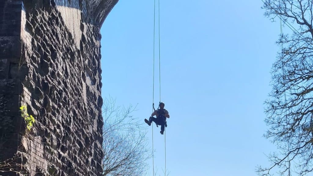 Technical ropes training at Emborough Range