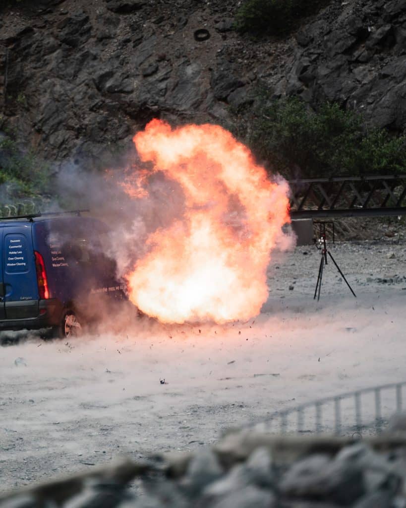 Students on an Alford Training sabotage course hit a vehicle with a shaped charge