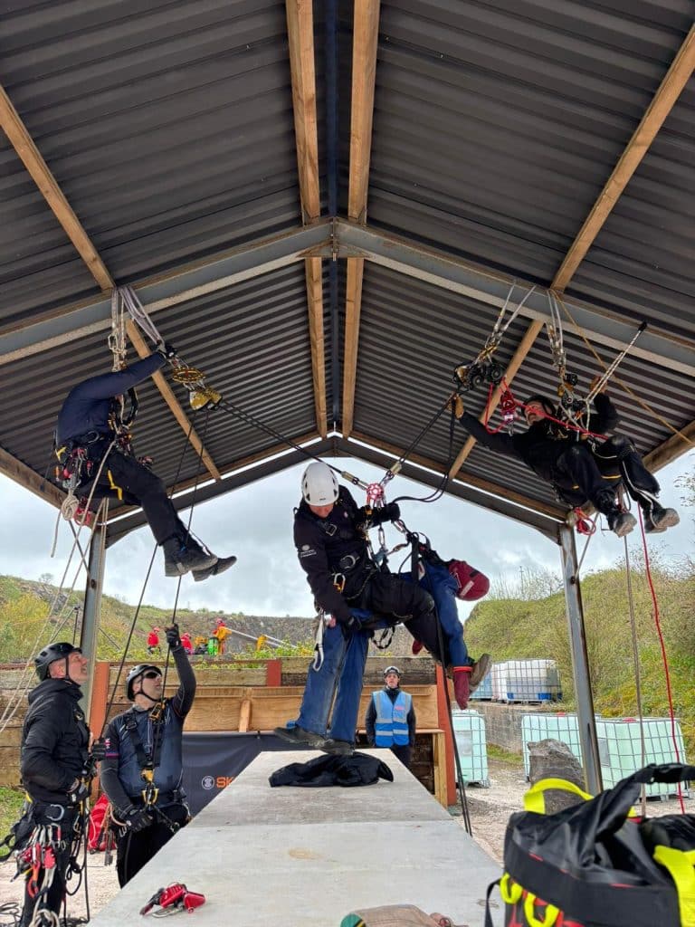 Operator on rope access equipment during B2H ropes and access training
